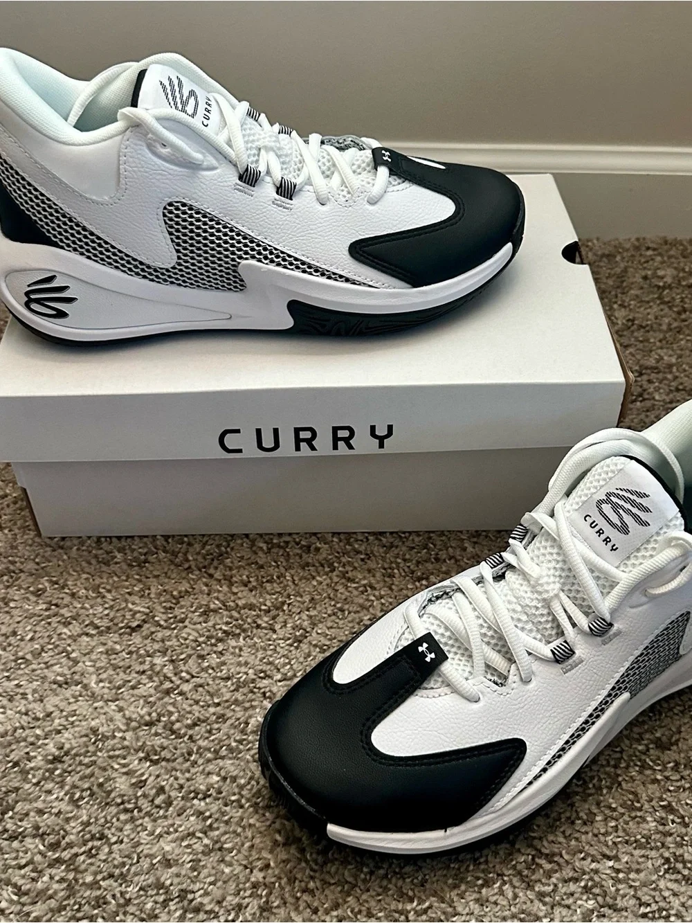 Under Armour Curry Low Basketball Shoes - White & Black